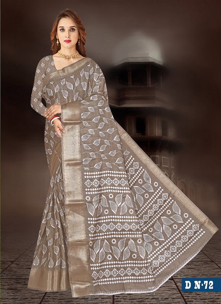 Md Cotton Dola Silk 72 Printed Cotton Silk Daily Wear Saree Wholesale Price In Surat
